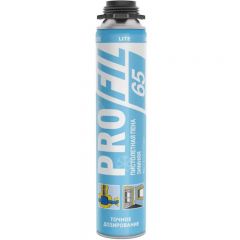 Пена монтажная Profil (Профиль) 65 Lite пистолетная светло-желтая зимняя (выход 35 л) 625 мл