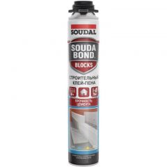 Клей-пена строительная пистолетная Soudal (Соудал) Soudabond Blocks всесезонная формула серый 750 мл