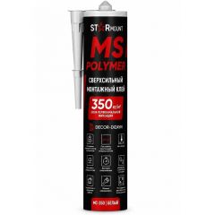 Клей монтажный сверхсильный Decor-Dizayn (Декор-Дизайн) StarMount MS-Polymer 350 кг/м2 сила первоначальной фиксации белый 290 мл