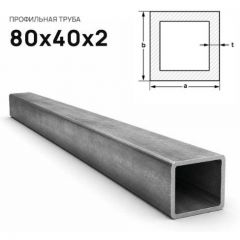 Труба стальная профильная ГК Демидов (GK Demidov) 80х40х2 мм (м.п.)