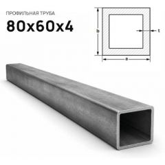 Труба стальная профильная ГК Демидов (GK Demidov) 80х60х4 мм (м.п.)