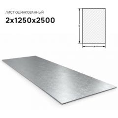 Лист стальной оцинкованный ММК (MMK) 2х1250х2500 мм