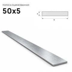 Полоса стальная горячекатаная Северсталь (Severstal) оцинкованная 50х5 мм (м.п.)