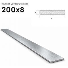 Полоса стальная горячекатаная Северсталь (Severstal) 200х8 мм (м.п.)