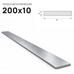Полоса стальная горячекатаная Северсталь (Severstal) 200х10 мм (м.п.)