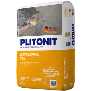 Штукатурка цементная Plitonit (Плитонит) T1+ выравнивающая 25 кг