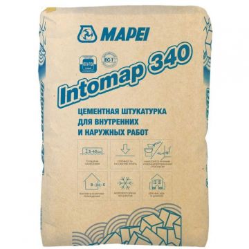 Штукатурка цементная Mapei (Мапей) Intomap 340 25 кг Штукатурка цементная Mapei (Мапей) Intomap 340 25 кг