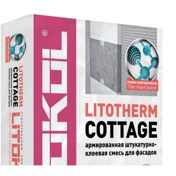 Штукатурно-клеевая смесь цементная Litokol Litotherm Cottage 25 кг