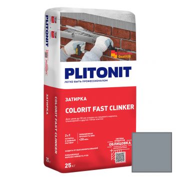 Затирка Plitonit (Плитонит) Colorit Fast Clinker для плиточных швов графит 25 кг