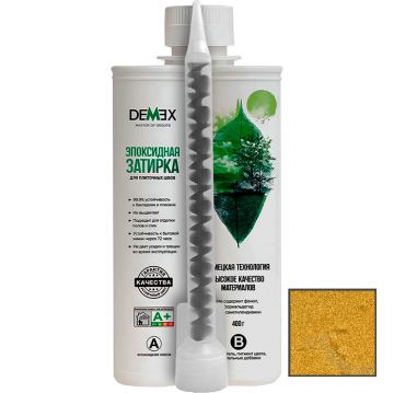 Затирка глянцевая эпоксидная двухкомпонентная для плиточных швов Demex (Демекс) Сверкающее золото