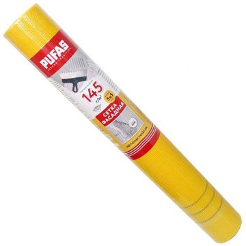 Сетка фасадная Pufapro (Пуфапро) 1х30 м 5х5 мм 145 г/м2 30 м2 желтая 71703000