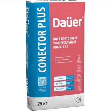Клей для плитки Dauer (Дауэр) Conector Home Plus Универсальный серый зимний (класс С1) 25 кг