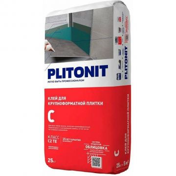 Клей для плитки, керамогранита, камня Plitonit (Плитонит) С для облицовки сложных поверхностей серый класс С2 ТЕ 25 кг