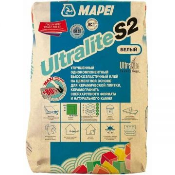 Клей для плитки Mapei Ultralite S2 белый 15 кг
