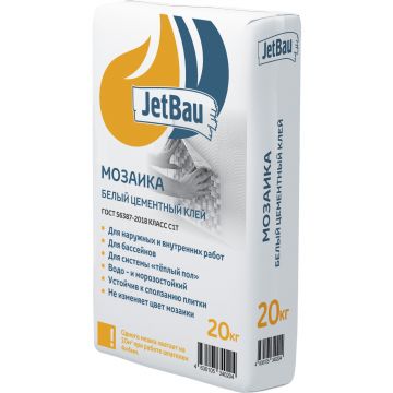 Клей цементный Jetbau (Джетбау) Мозаика белый 20 кг
