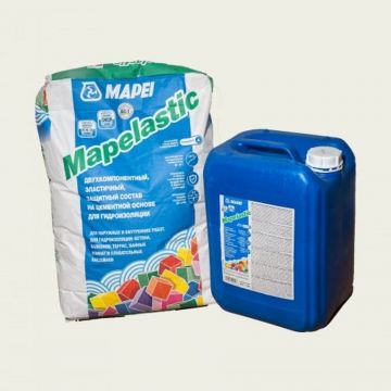 Гидроизоляция цементная Mapei Mapelastic двухкомпонентная комплект (А+Б) 32 кг