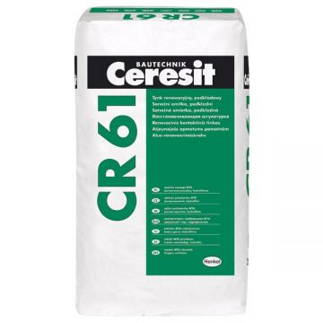 Штукатурка гидрофильная санирующая Ceresit CR 61 25 кг Штукатурка гидрофильная санирующая Ceresit CR 61 25 кг