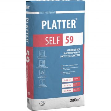 Наливной пол Dauer (Дауэр) Platter Self 59 высокопрочный (класс В20) 25 кг