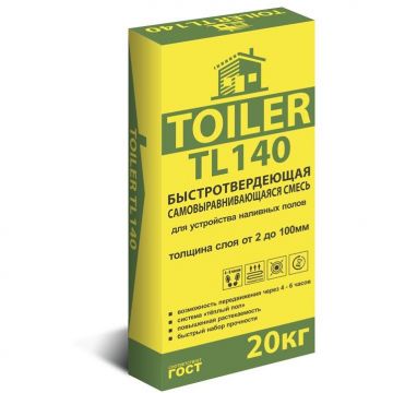 Смесь Быстротвердеющая Toiler TL140 самовыравнивающаяся для наливных полов 20кг