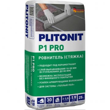Ровнитель (стяжка пола) первичный Plitonit (Плитонит) P1 PRO 25 кг