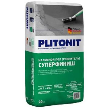 Финишная смесь ровнитель Plitonit (Плитонит) СуперФиниш быстротвердеющий самовыравнивающийся 20 кг