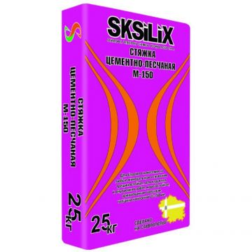 Универсальная смесь стяжка пола Silix М150 цементно-песчаная 25 кг Универсальная смесь стяжка пола Silix М150 цементно-песчаная 25 кг