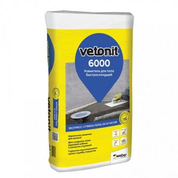 Базовая смесь ровнитель для пола быстротвердеющий Weber-Vetonit 6000 25 кг