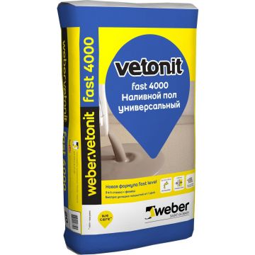 Универсальная смесь Быстротвердеющий наливной пол Weber-Vetonit (Ветонит) fast 4000 20 кг