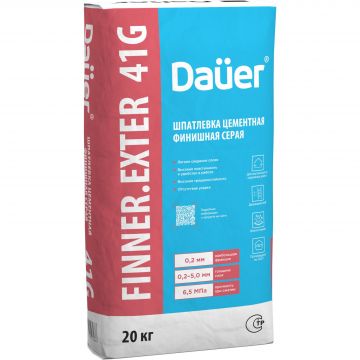 Шпатлевка цементная Dauer (Дауэр) Finner Exter 41 G финишная серая 20 кг