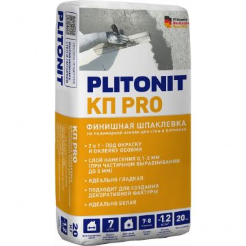 Шпаклевка полимерная Plitonit (Плитонит) Кп Pro финишная белая 20 кг