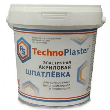 Шпатлевка эластичная акриловая Lepninaplast (Лепнинапласт) Ps-Technoplaster, для фасадного декора, 1,5 кг, СМС 1,5