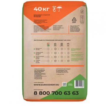 Смесь цементная Евроцемент (Eurocement) М-400 Плюс 40 кг