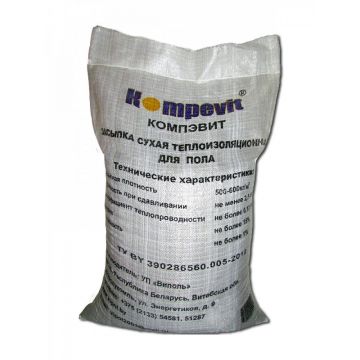 Засыпка сухая Kompevit (Компэвит) Керамзит для пола 1-4 мм 40 л (25 кг)