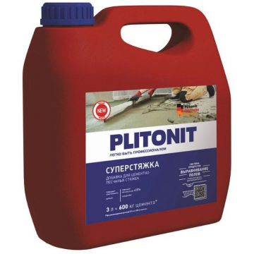 Суперводоредуцирующая добавка Plitonit (Плитонит) СуперСтяжка для цементно-песчаных стяжек 3 л