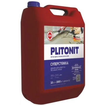 Суперводоредуцирующая добавка Plitonit (Плитонит) СуперСтяжка для цементно-песчаных стяжек 10 л