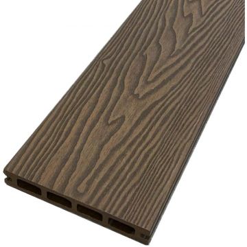 Террасная доска ДПК двухсторонняя пустотелая шовная 3D фактура дерева EasyDecking (ИзиДекинг) Вуд-Икс Венге 23х146х3010-4010 мм
