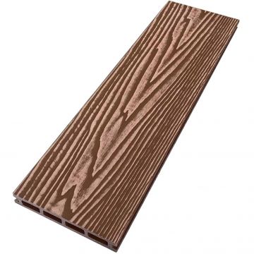 Террасная доска ДПК двухсторонняя пустотелая шовная 3D фактура дерева Latitudo (Латитудо) Optima Каштан 24х146х3000-4000-6000 мм