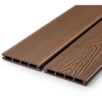 Террасная доска ДПК двухсторонняя пустотелая шовная EasyDecking (ИзиДекинг) Вуд-Икс Старт Облегченная Венге 21х146х4010 мм шт, 29993