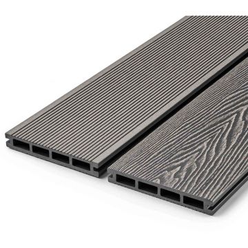 Террасная доска ДПК двухсторонняя пустотелая шовная EasyDecking (ИзиДекинг) Вуд-Икс Старт Облегченная Серый 21х146х4010 мм шт, 29995