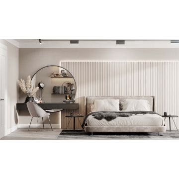 Реечная стеновая панель МДФ Ликорн (Likorn) РП-1.Л.16.2800 левая начальная рейка Кремовая 2800х65х16 мм