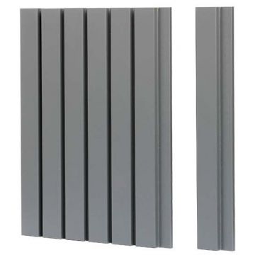 Реечная стеновая панель МДФ Ликорн (Likorn) РП-1.П.16.2800 правая завершающая рейка Темно-серая 2800х65х16 мм