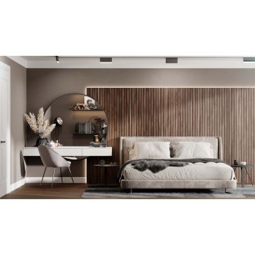 Реечная стеновая панель МДФ Ликорн (Likorn) РП-1.П.16.2800 правая завершающая рейка Орех американский 2800х65х16 мм