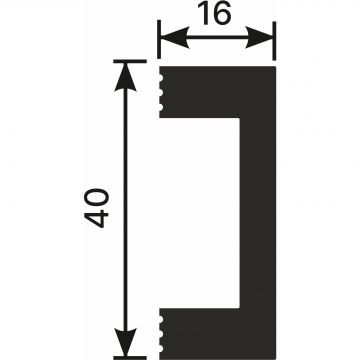 Рейка Cosca Decor (Коска) RX011, 40х16, 2000 мм, Экополимер