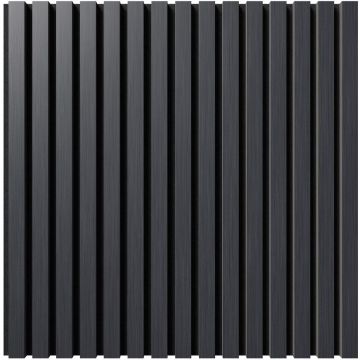 Акустическая панель Cosca Decor (Коска) Монако черный войлок, 600х600х21 мм, рейки МДФ, шпон дуб антрацит темно-серый 00-00078922