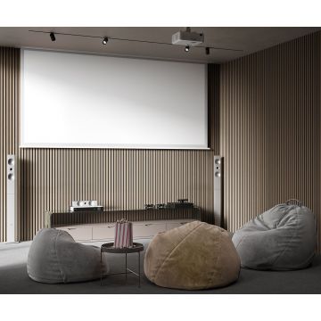 Акустическая панель Cosca Decor (Коска) Монако черный войлок, 600х600х21 мм, рейки МДФ, шпон дуб латте бежевый 00-00078915