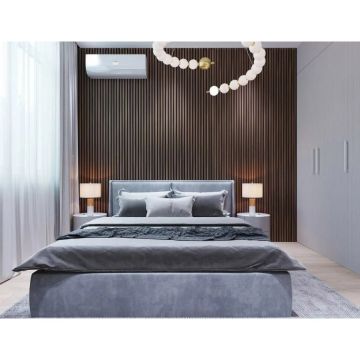 Акустическая панель Cosca Decor (Коска) Сканди черный войлок, 600х600х19 мм, рейки МДФ, дуб старинный натуральный 00-00074606