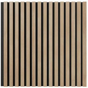 Акустическая панель Cosca Decor (Коска) Сканди черный войлок, 600х600х19 мм, рейки МДФ, ясень тирамису 00-00074602