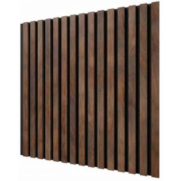 Акустическая панель Cosca Decor (Коска) Сканди черный войлок, 600х600х19 мм, рейки МДФ, дуб барон темный 00-00074608