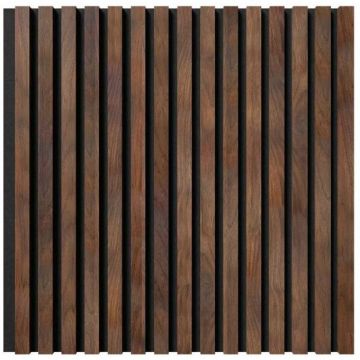 Акустическая панель Cosca Decor (Коска) Сканди черный войлок, 600х600х19 мм, рейки МДФ, дуб барон темный 00-00074608