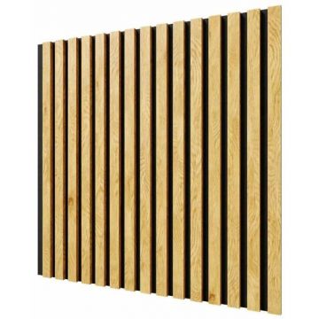 Акустическая панель Cosca Decor (Коска) Сканди черный войлок, 600х600х19 мм, рейки МДФ, дуб медный 00-00074605